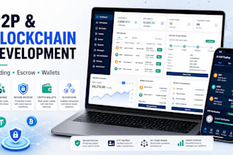 develop a p2p crypto exchange, trading platform or blockchain app