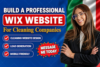 build a professional wix website for cleaning companies