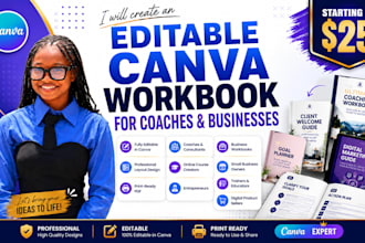create an editable canva workbook for coaches and businesses