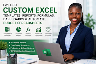 do custom excel template reports formula dashboard, automate budget spreadsheet