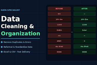 clean and organize your messy excel or CSV data