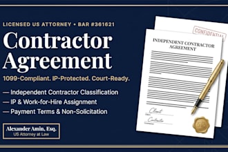 draft an independent contractor agreement for freelancers,consultant and agency