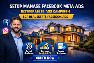 setup and manage facebook meta ads instagram fb ads campaign for real estate ads