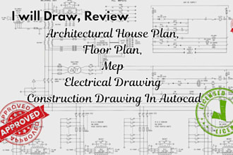 draw review architectural house plan mep electrical drawing engineering drawing