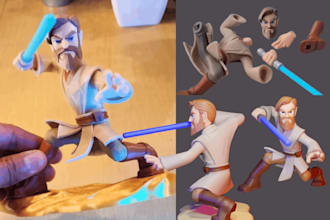repair your 3d scan model, 3d face, 3mf color 3d, articulated stl for printing