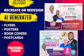 redesign and enhance your ai generated flyer, postcard or poster