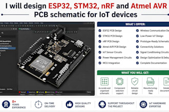 design esp32 stm32 nrf and atmel avr pcb layout and schematic for iot devices