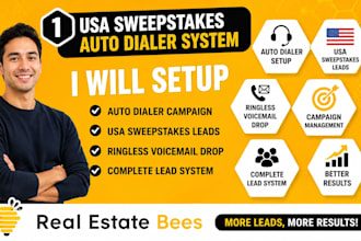 setup USA sweepstkes auto dialer campaign lead system, ringless voicemail drop