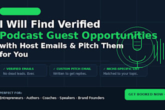 find verified podcast guest opportunities with host contact email and booked you