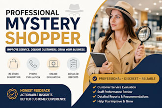 be your professional mystery shopper and customer experience