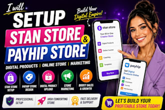 setup stan store digital product, stan store marketing, digital store, payhip