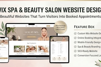design or redesign wix spa, wellness, beauty salon, massage therapy website