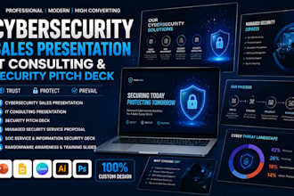 cybersecurity sales presentation, IT consulting and security pitch deck