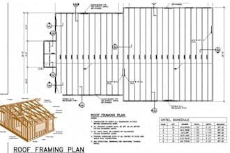 timber or wood structure, framing and trusses plan