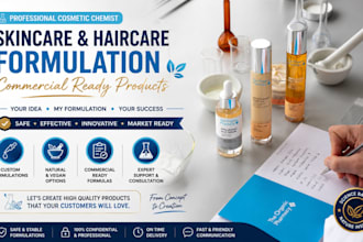 be cosmetic chemist for skincare and haircare commercial ready formulation