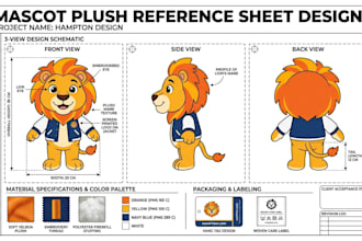 create plush toy mascot design for soft toy prototype ych concept art ref sheet