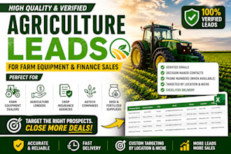 build verified agriculture leads for farm equipment and finance sales