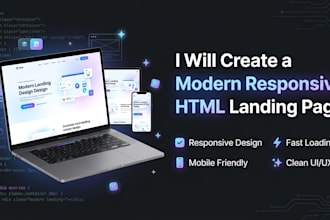 create a responsive HTML CSS landing page