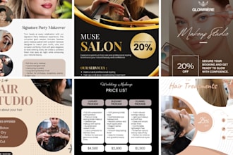 create beauty salon, beauty spa flyer design and price list