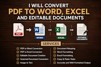 convert PDF to word, excel and editable documents
