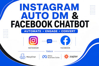 create instagram auto dm chatbot, facebook messenger chatbot on manychat