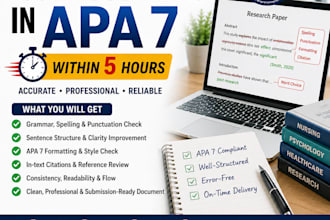 do formatting, proofreading and editing on contents in apa 7 style in 5 hours