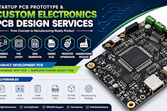 design startup pcb prototype, schematic, pcb layout and manufacturing files