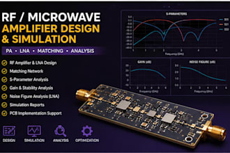 design and simulate rf microwave amplifiers and lna