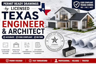 do permit ready drawing as licensed engineer in texas licensed architect