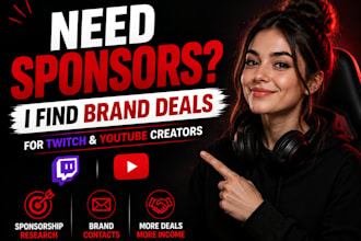do sponsorship research and ads outreach for your twitch and youtube channel