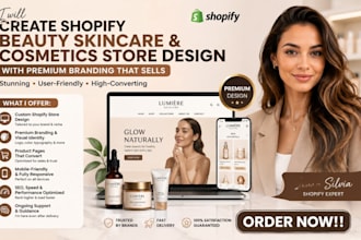 design shopify beauty skincare and cosmetics store design with premium branding