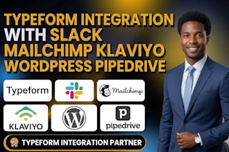 setup typeform integration with slack mailchimp klaviyo wordpress pipedrive