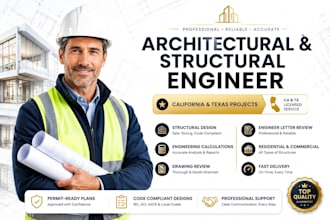 architectural engineer, structural design, stamp in california and texas