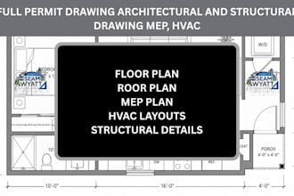 do architectural drawing and structural mep, hvac