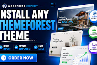 install themeforest wordpress theme envato elements template kit demo import