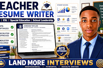 write an ats optimized teacher resume, cover letter, and linkedin profile