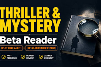 be your psychological thriller and cozy mystery beta reader