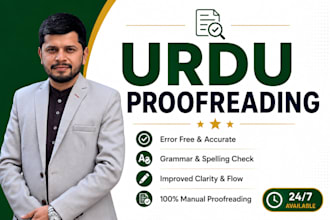 professionally proofread and edit urdu documents