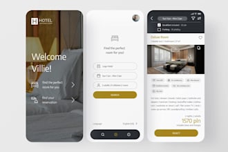 develop hotel booking app, room availability app, houzi app, room booking app