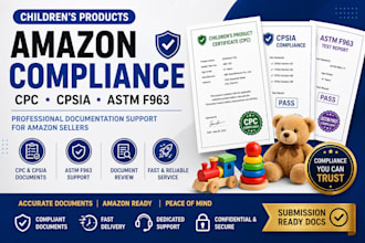 provide amazon cpsia compliance documents CPC and astm f963 support