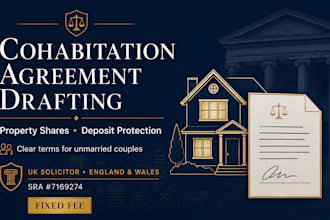 draft cohabitation agreement separation of assets clauses deposit protection UK
