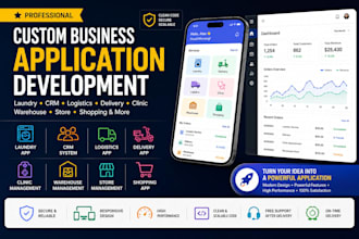 do laundry app, CRM, logistics, delivery, clinic, warehouse, store and shopping
