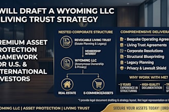 draft a wyoming llc asset protection and living trust strategy