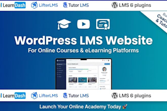 design wordpress lms website course website elearning learndash website