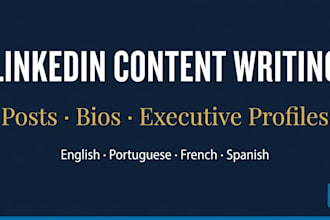 write professional linkedin content and bios for executives and entrepreneurs