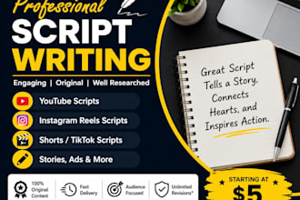 write engaging youtube scripts for cash cow, business