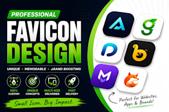 design modern favicon icons for website and brand identity