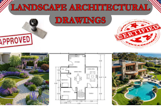 provide architectural landscape design site plan, garden layout, permit drawings