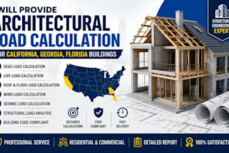 provide architectural load calculation for california georgia florida buildings