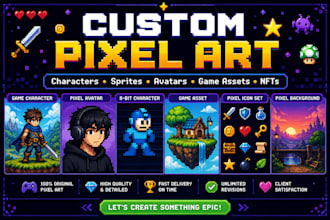 create custom pixel art sprites characters and game assets